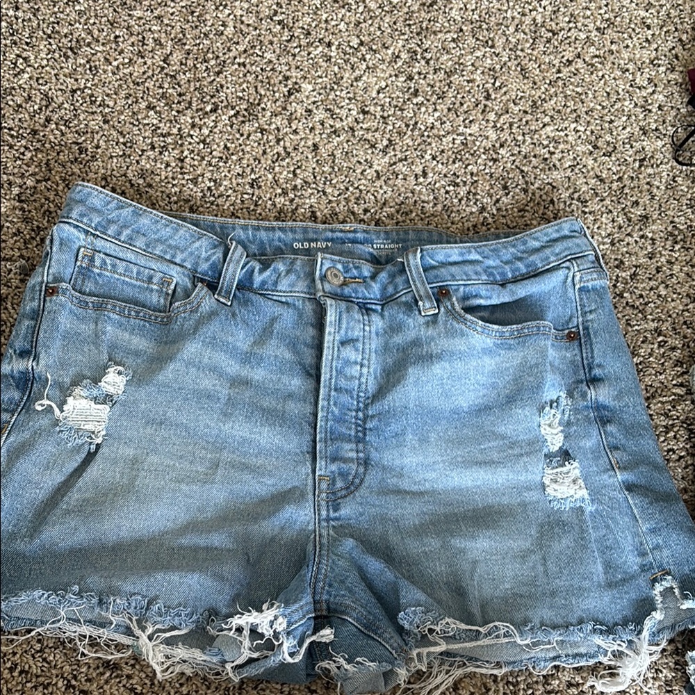Old Navy Blue Jean Shorts Distressed Casual